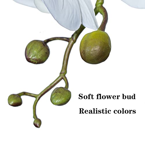 DUYONE Artificial Orchid Plant, 35 Inch 4 Pcs Phalaenopsis Flowers with Leaves, Real Touch Orchid Stems for Home Decoration - Image 5