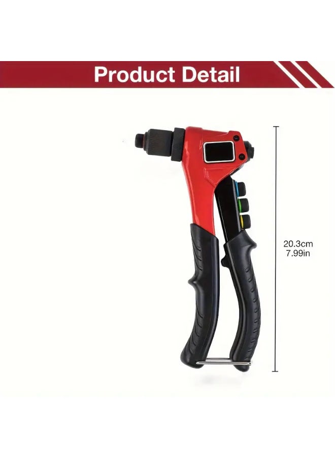 Portable Rivet Gun Set Includes 80 Rivets And 4 Rivet Heads, Suitable for Door Handles, Windows, And Metal - Image 3