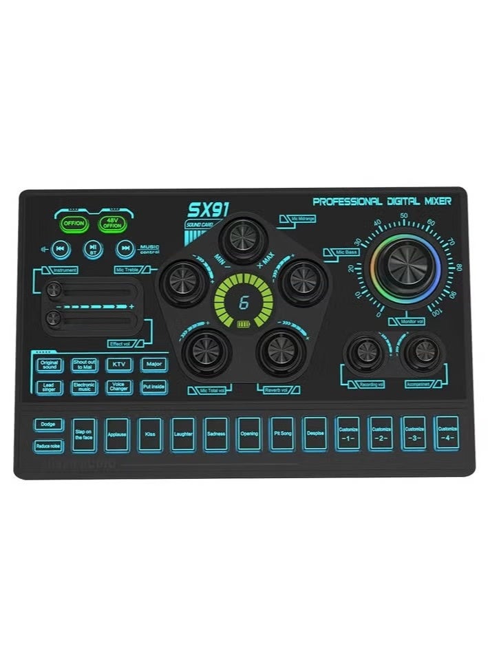 ACLIX NEW SX91 Professional Live Sound Card – Multi-Effects Audio Interface for Streaming & Recording - Image 1