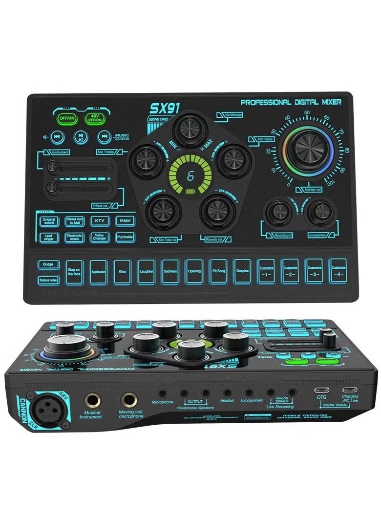 ACLIX NEW SX91 Professional Live Sound Card – Multi-Effects Audio Interface for Streaming & Recording - Image 2