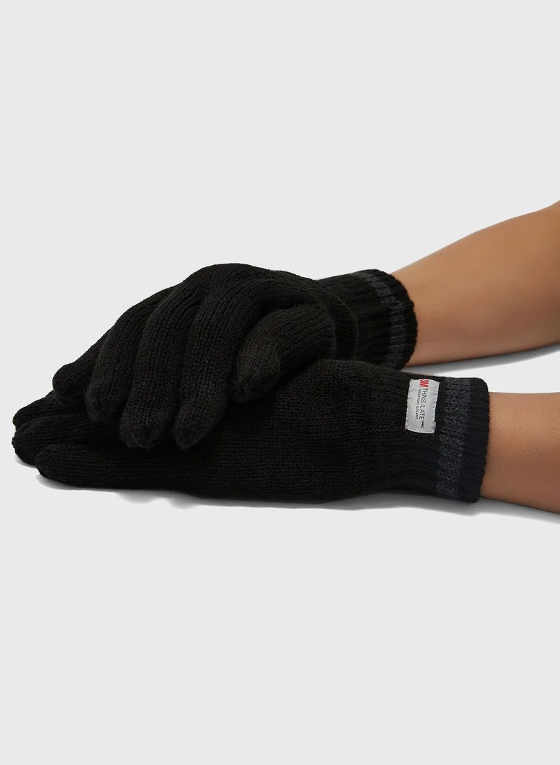 Robert Wood Fleece Lined KnittedThinsulate Winter Gloves