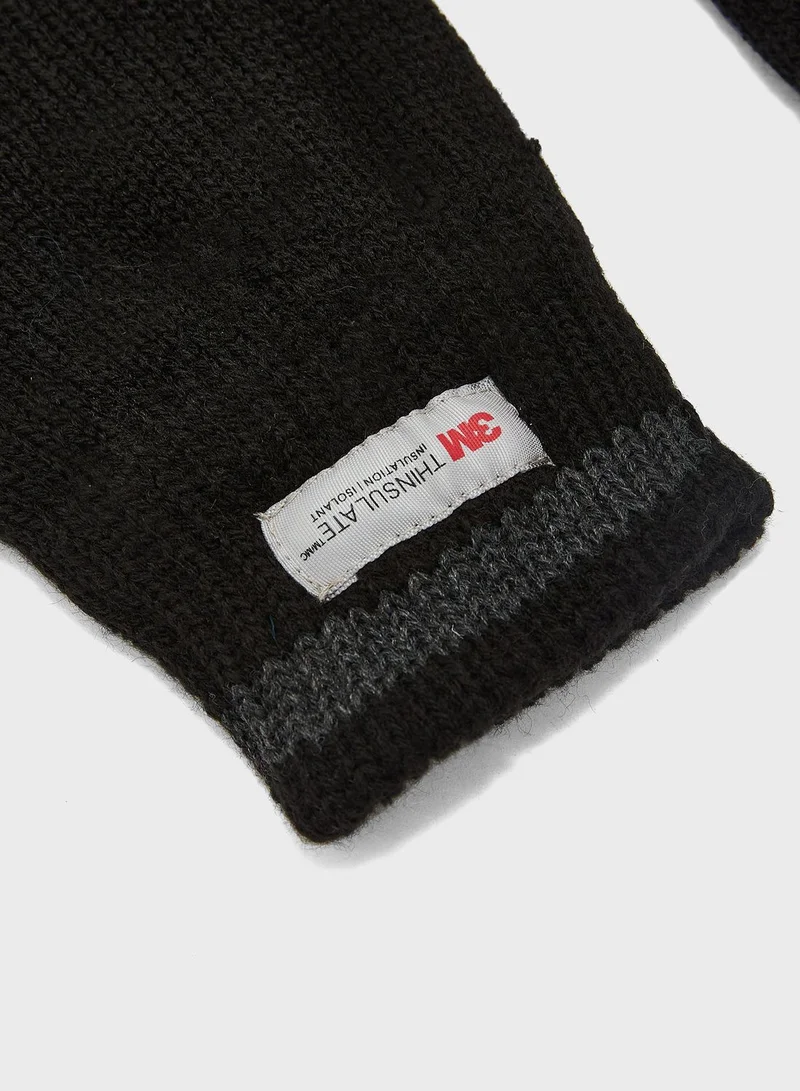 Robert Wood Fleece Lined KnittedThinsulate Winter Gloves