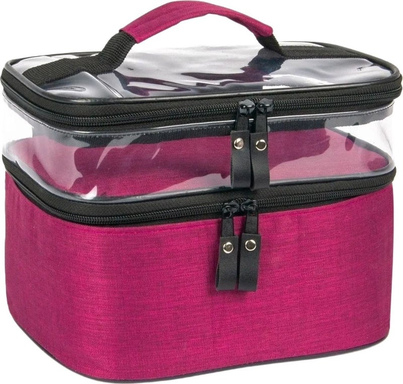 Bambus Home Women's Makeup Bag Two Large Compartments Hanging Foldable Care Travel Organizer  - Image 1