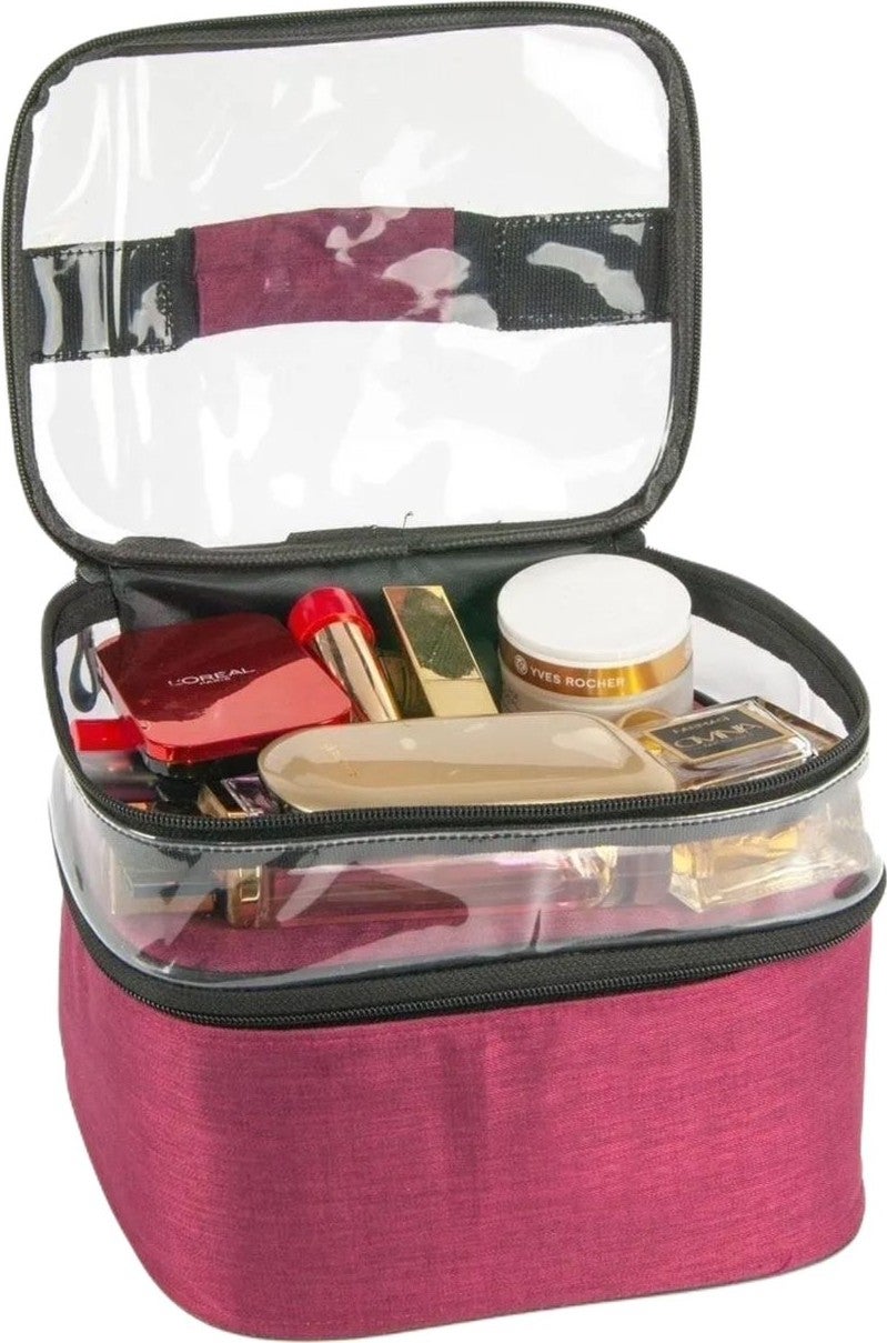 Bambus Home Women's Makeup Bag Two Large Compartments Hanging Foldable Care Travel Organizer  - Image 4