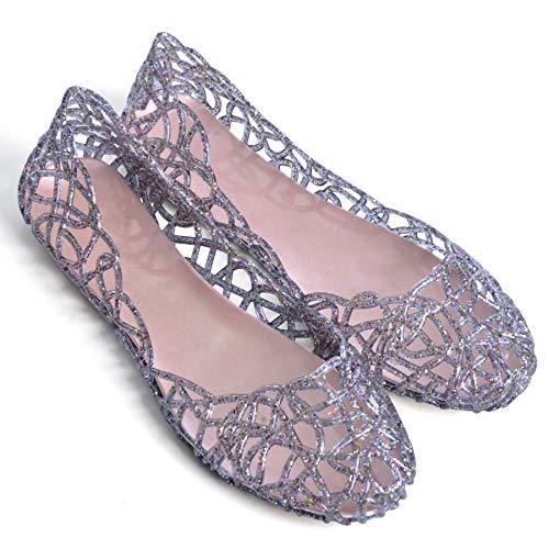 Dear Time Women Flat Heel Slip on Summer Beach Jelly Shoes Coffee US 7.5 - Image 3