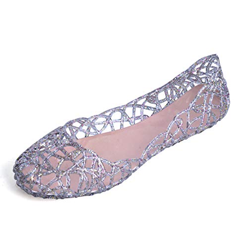Dear Time Women Flat Heel Slip on Summer Beach Jelly Shoes Coffee US 7.5 - Image 1