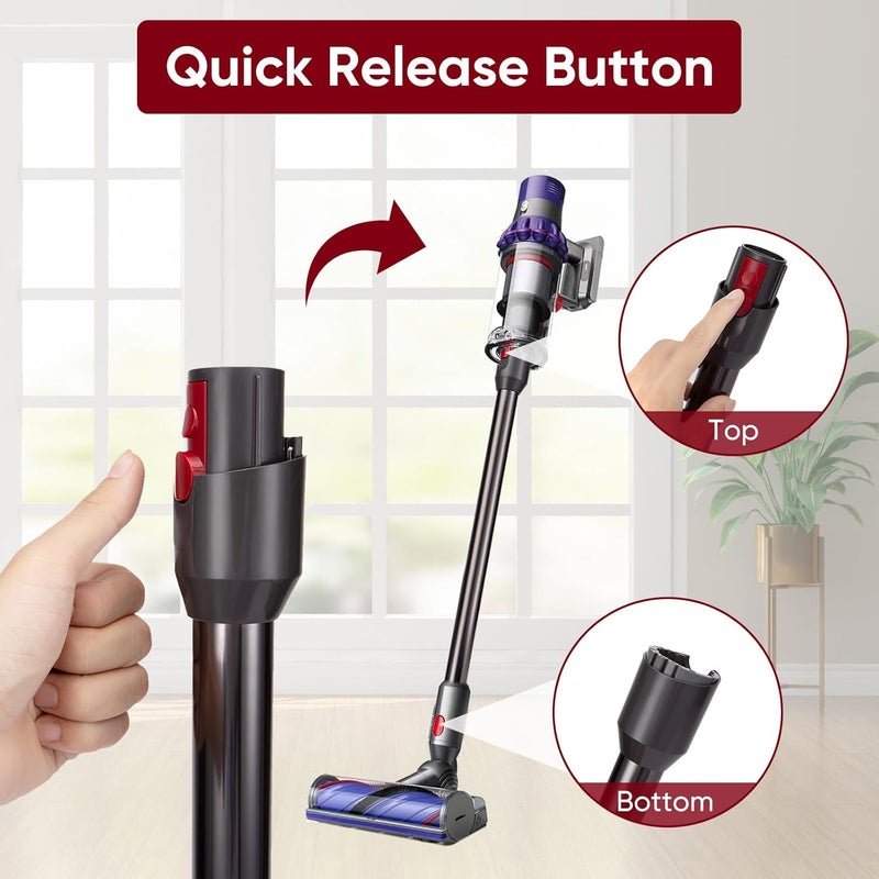 LBLVBNEWD عصا تمديد استبدال متوافقة مع Dyson V12 Detect Slim و V10 Digital Slim اللاسلكية، أجزاء استبدال المكنسة الكهربائية الممتدة، رمادي - Image 3