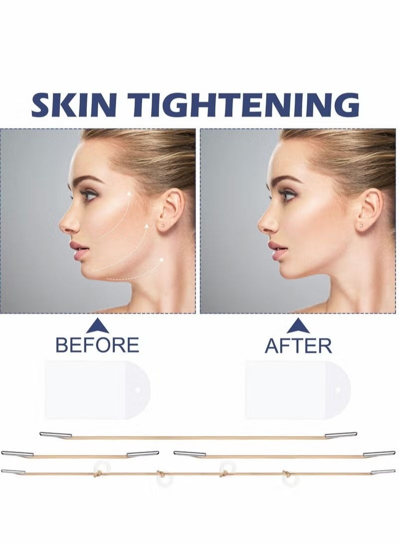 40 Pcs Face Lifting Tapes with 8 Pcs Lifting Rope Sets, Invisible Face Lift Tape Instant Face Lift Sticker Adhesive Lifting Patch Quick Face Lifting Band Neck Eye Lift Tape for Women Face Beauty - Image 4
