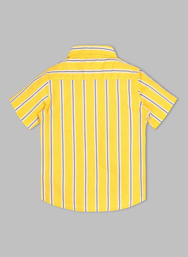 Infinity Kids Yellow Striped Short Sleeve Shirt - Image 4