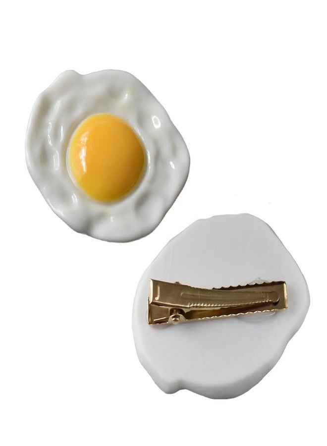 Ynxee 4 Pcs Cute Poached Egg Hair Clips Egg Yolk Barrettes Non-Slip Hairpins for Women and Girls Small Hair Accessories - Image 5