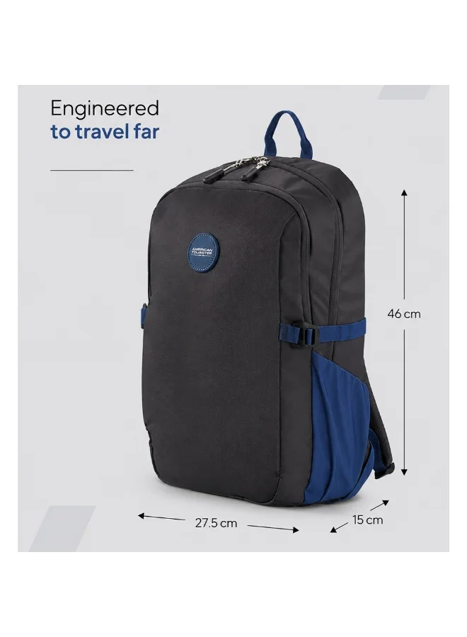 American Tourister Multicolour Daybreak Backpack 22L Capacity, 100% Polyester, Black|15.6" Laptop Compartment|Tractum Strap|Elastic Pocket|Ergo Back & Shoulder|Bottle Holder|Front Storage Pocket - 1 Year International Warranty  | Best Price UAE