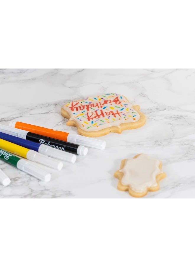 Bakerpan Food Coloring Markers, Standard Tip Edible Markers for Cookie Decorating, Edible Colored Ink Pens - Set of 7 (Made in USA)  - Image 3
