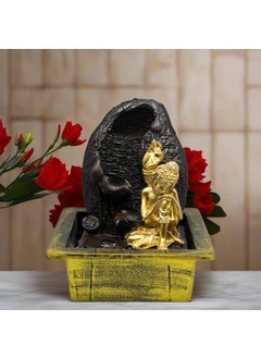 SPLICE SPLICE Resin Buddha Water Fountain with LED Lights Decorative Showpiece for Home and Office  - Image 1