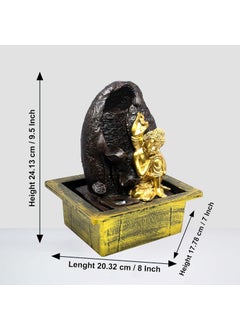 SPLICE SPLICE Resin Buddha Water Fountain with LED Lights Decorative Showpiece for Home and Office  - Image 2