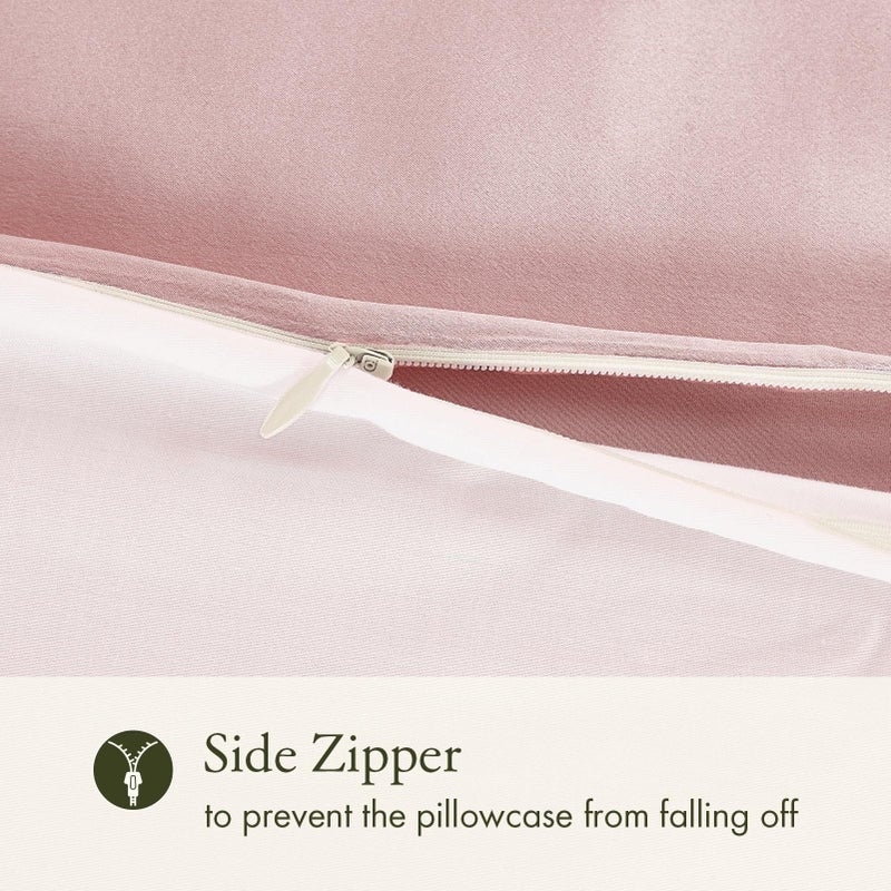 LilySilk غطاء وسادة من الحرير الطبيعي من LILYSILK للشعر والبشرة مع جانب قطن قياسي 20x26 بوصة وردي فاتح 1 قطعة 19 موم - Image 4