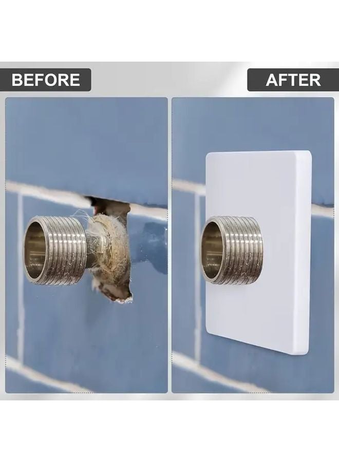 2pcs Large ABS Self Adhesive Pipe Faucet Cover Plate Wall Flap No Drilling Hidden - Image 2