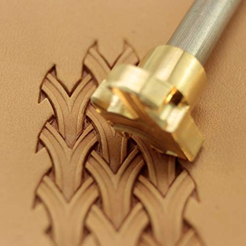 DandS ltd Basket Weave Leather Stamp Tool Professional Metal Craft Tool for Leatherworking Embossing Carving Stamping Projects Belts Wallets DIY Compatible with Mallet 163B