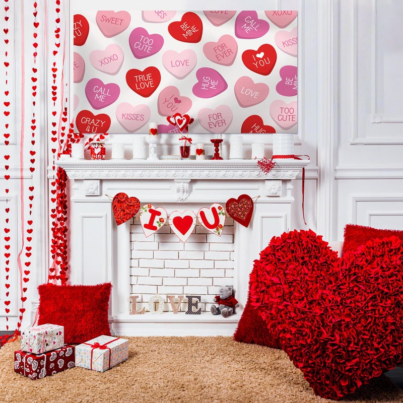 Drydiet Valentine's Day Garden Flags 3x5 Ft Pink Conversation Heart Valentine Double Sided Outdoor Flags Love Holiday Banner for Porch Yards Gardens Outside Conversation Heart Decoration - Image 5