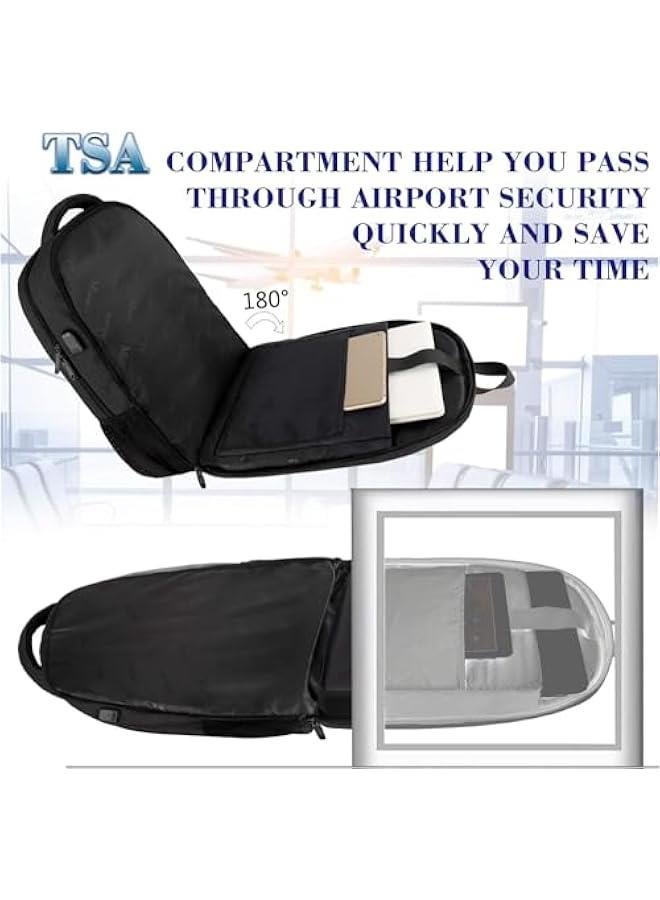 Arabest TSA Approved Extra Large 18.4 Inch Laptop Backpack with USB Port, Anti Theft Travel Bag for Men and Women, Business College Work Computer Backpack, Black - Image 2