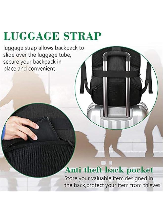 Arabest TSA Approved Extra Large 18.4 Inch Laptop Backpack with USB Port, Anti Theft Travel Bag for Men and Women, Business College Work Computer Backpack, Black - Image 3