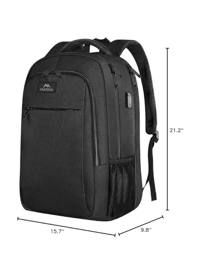 Arabest TSA Approved Extra Large 18.4 Inch Laptop Backpack with USB Port, Anti Theft Travel Bag for Men and Women, Business College Work Computer Backpack, Black - Image 5
