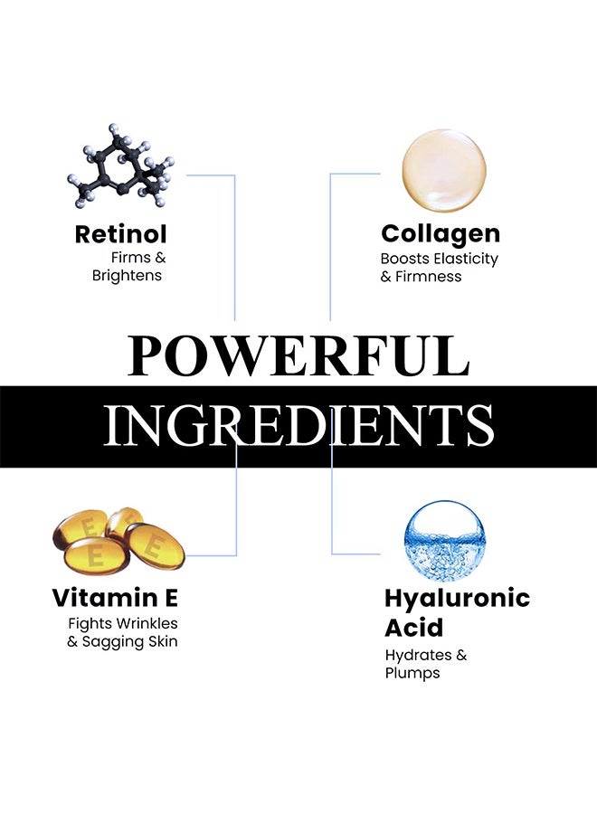NowNoon Retinol Collagen Day & Night Cream, Anti-Aging Moisturizer With Vitamins A, B, C, E & Hyaluronic Acid, Retinol Cream For Face, Anti Wrinkle Face Cream, Firming, Hydrating, Women & Men Nourishing Face Cream, 50ML - Image 4