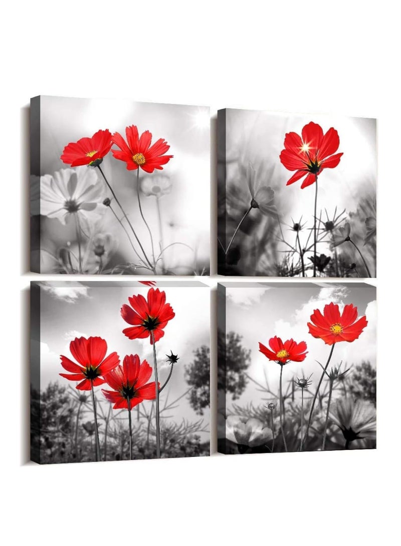 Decorior Modern art panel, 4 pieces, 60X60CM, 30mm thick, high-quality digital printing - UV layer to protect colors - decoration for rooms, offices, and gifts - easy to install - no nails required, self-adhesive - Image 1