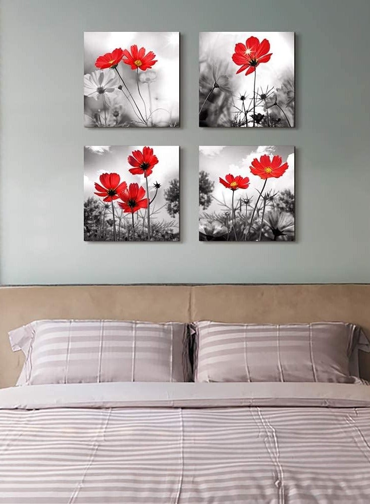 Decorior Modern art panel, 4 pieces, 60X60CM, 30mm thick, high-quality digital printing - UV layer to protect colors - decoration for rooms, offices, and gifts - easy to install - no nails required, self-adhesive - Image 5