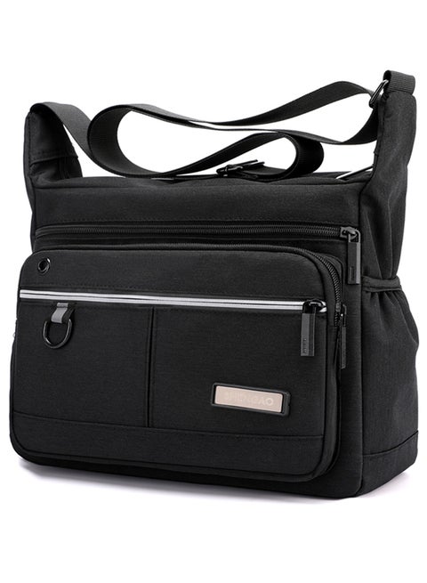 Qiccijoo Messenger Bag Crossbody Bag Shoulder Bag for Men or Women Sling Bag Travel Bag for Business Office School Satchel Bags Carry Bags Casual Daypacks Purse(Black)