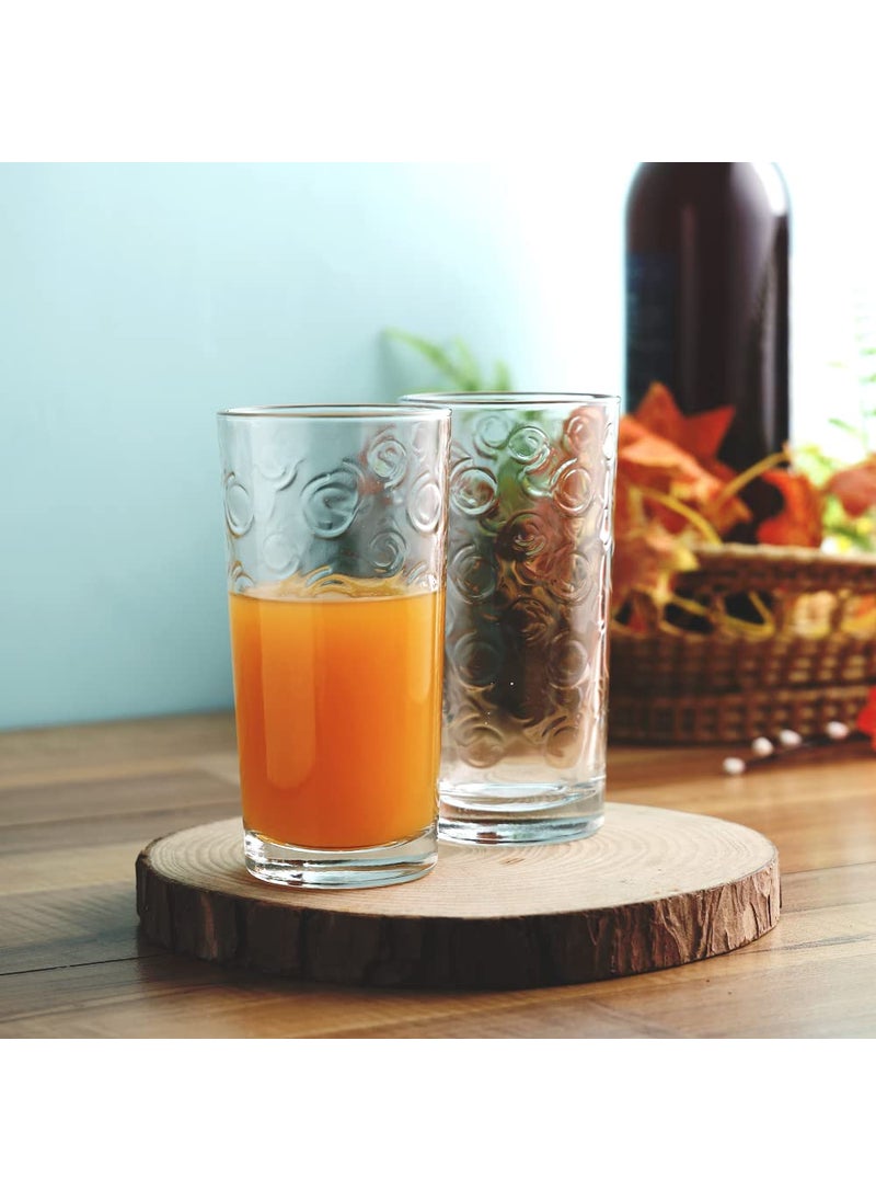 smart serve Smartserve Spiral Luxe Tall Water Juice Glass Set 250ml Set of 6 Elegant CrystalClear Glassware for Home Fine Dining Entertaining Modern Durable Dishwasher Safe Tumblers Gift Set  - Image 1