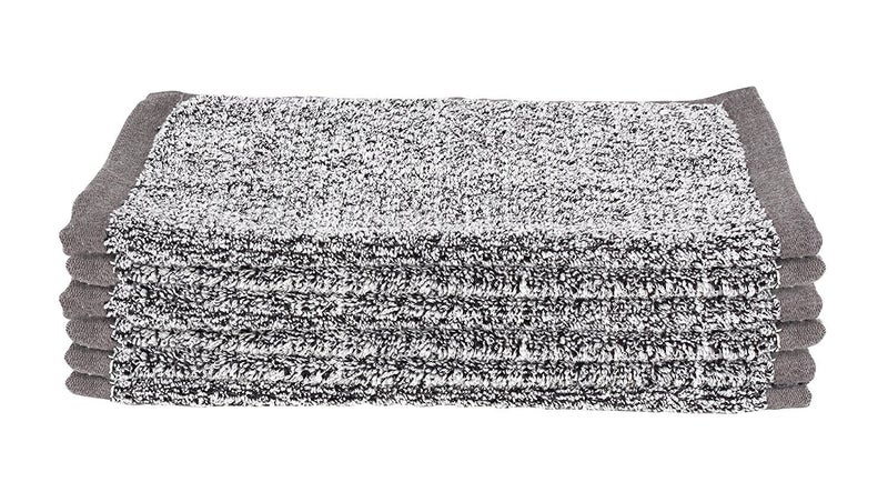 Everplush Everplush Diamond Jacquard Bath Linens Wash Cloth 6 Pack 13 x 13 Gray 
