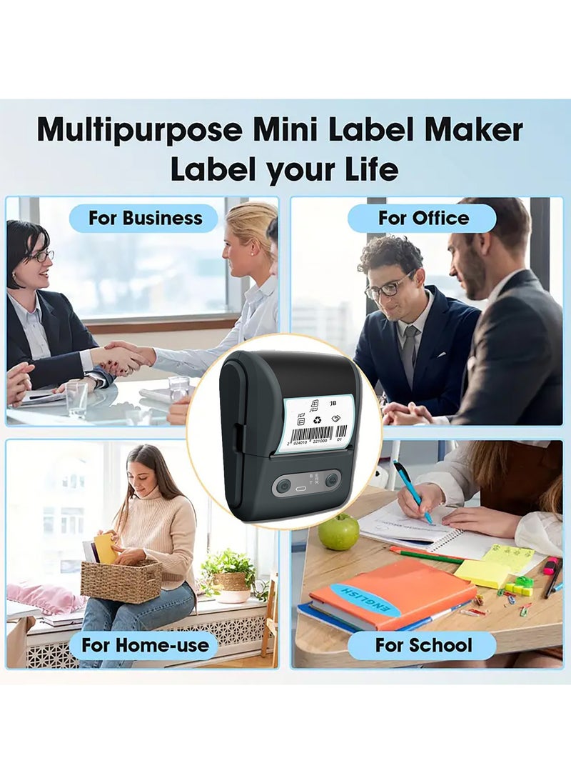 Label Maker with 50mm*60mm Thermal Tape Roll - Portable Bluetooth Label Printer (12mm-57mm Print Width) - USB Rechargeable & User-Friendly - Ideal for Office/Home/School/Commercial Use