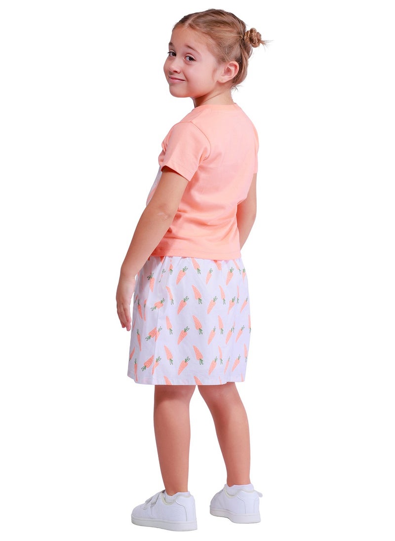 nuego Nuego Fashion Kids Girl Skirt & Top Woven Printed Set 100% Pure Cotton, Comfortable and Eco Friendly Age 2 - 7 Years  - Image 3