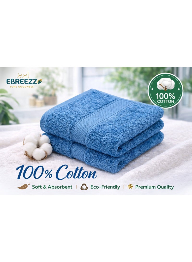 EBREEZZ Premium Face Towel Set – 2 Pieces – Soft & Absorbent Cotton (45 × 80 cm) - Image 2