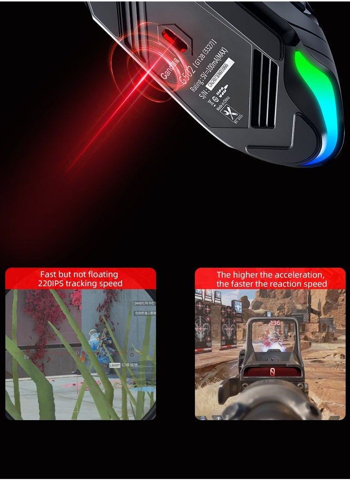 Mic-O-Mic - High Performance Wired Gaming Mouse, 25K Sensor, 12400 DPI, RGB, Dual Mode Gaming Mice For Laptop, Mac, PC etc - Winner's choice only for true gamers - Image 1