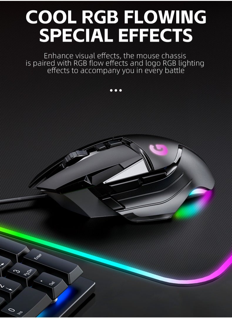 Mic-O-Mic - High Performance Wired Gaming Mouse, 25K Sensor, 12400 DPI, RGB, Dual Mode Gaming Mice For Laptop, Mac, PC etc - Winner's choice only for true gamers - Image 1