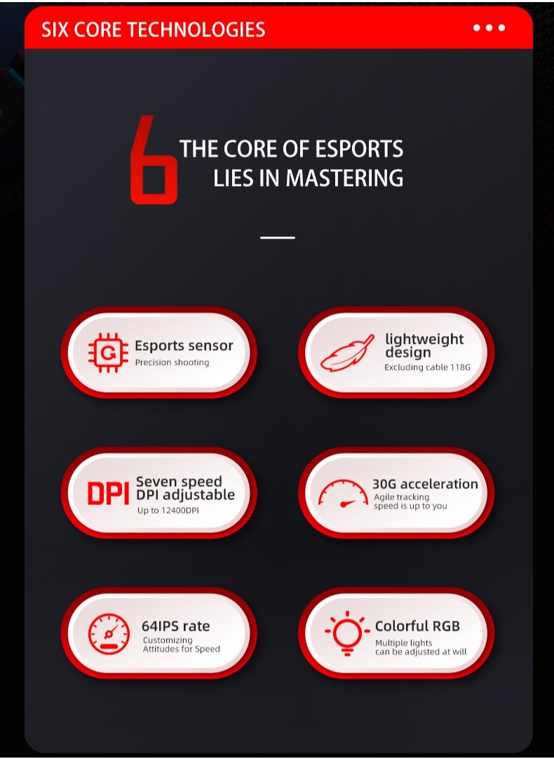 Mic-O-Mic - High Performance Wired Gaming Mouse, 25K Sensor, 12400 DPI, RGB, Dual Mode Gaming Mice For Laptop, Mac, PC etc - Winner's choice only for true gamers - Image 1