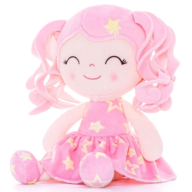 جلوفيليا Gloveleya Baby Dolls Soft Snuggly First Baby Girl Gifts Soft Doll for Girls with Star Pink Dress 12inches Galaxy Series - Image 1
