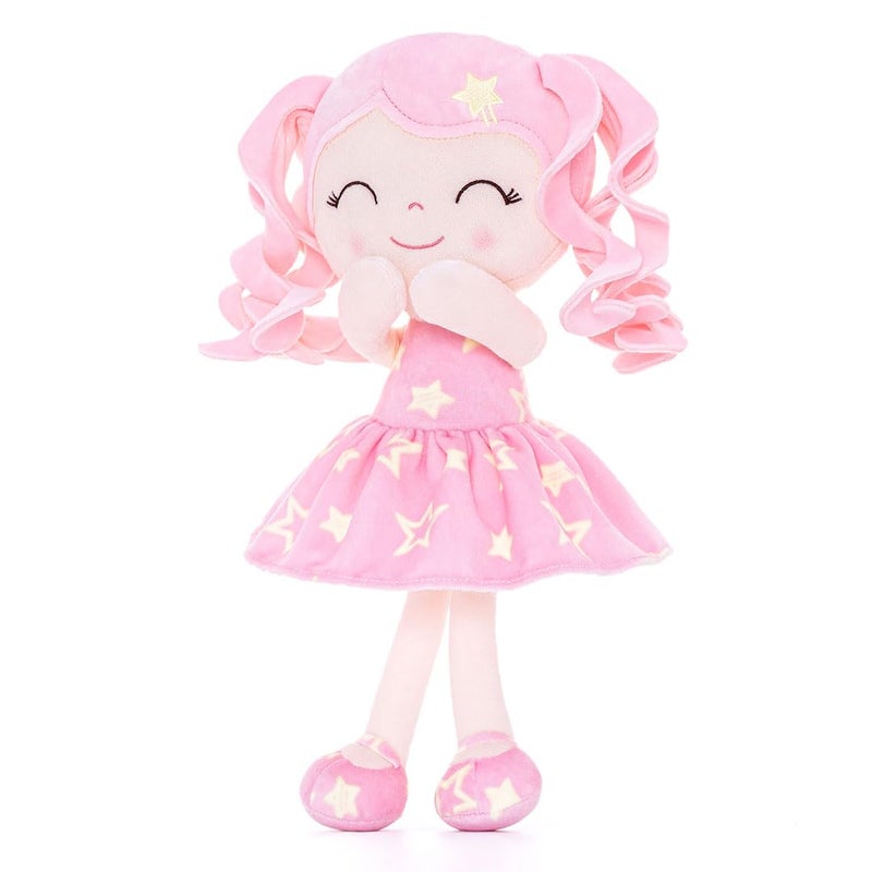 جلوفيليا Gloveleya Baby Dolls Soft Snuggly First Baby Girl Gifts Soft Doll for Girls with Star Pink Dress 12inches Galaxy Series - Image 4