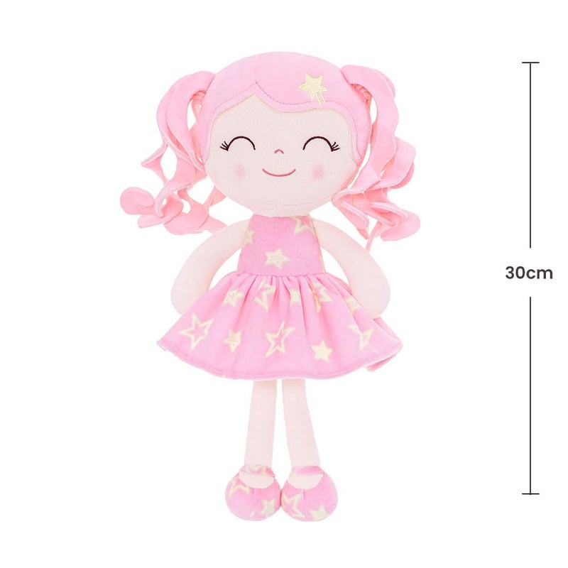 جلوفيليا Gloveleya Baby Dolls Soft Snuggly First Baby Girl Gifts Soft Doll for Girls with Star Pink Dress 12inches Galaxy Series - Image 3