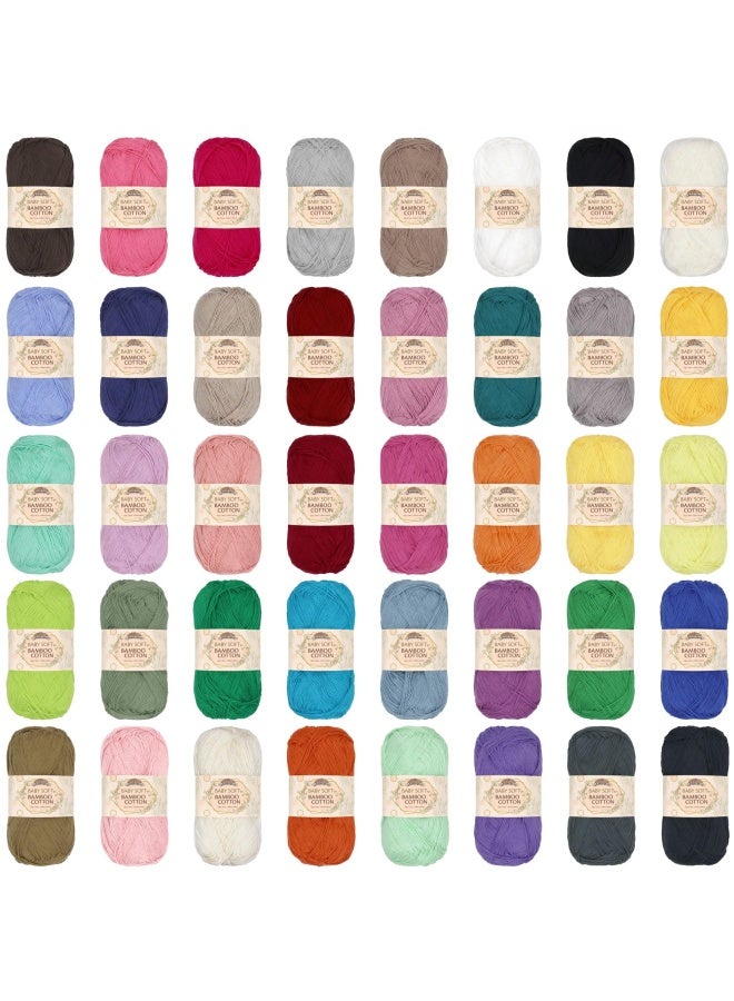 BambooMN JubileeYarn Baby Soft Bamboo Cotton Yarn - 50g Skein - Variety Pack - 12 Skeins - Image 1