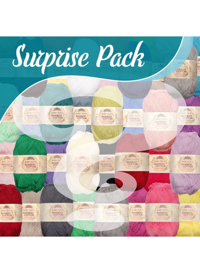 BambooMN JubileeYarn Baby Soft Bamboo Cotton Yarn - 50g Skein - Variety Pack - 12 Skeins - Image 2