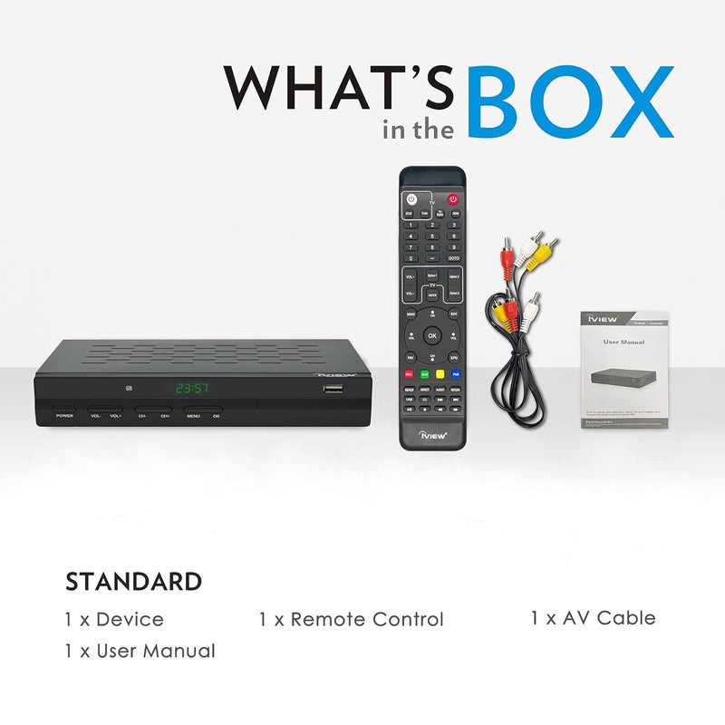 iview -3500STB III، صندوق تحويل رقمي ATSC مع تسجيل ومشغل وسائط، من تناظري إلى رقمي، مو tuner QAM، قناة 3/4، HDMI، A/V، USB، جهاز تحكم عن بعد تعليمي - Image 5