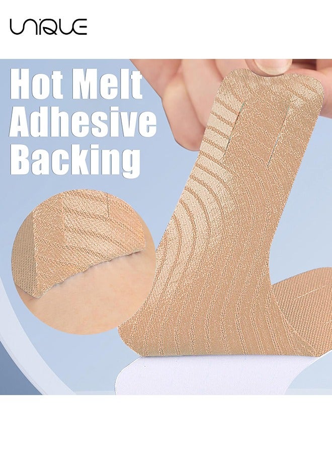 Unique 10 PCS Kinesiology Tape, Muscle Support Adhesive Elastic Athletic Sports Tape Therapy Recovery V Type for Knees, Shoulder, Joint Pain Relief（Complexion）  - Image 3