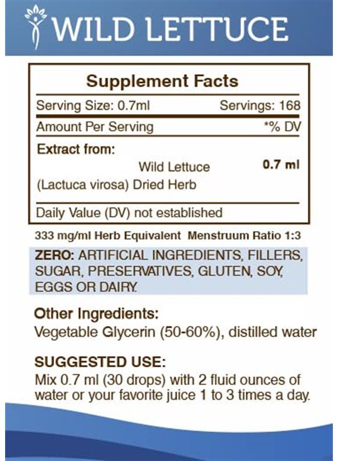 Secrets of the Tribe Wild Lettuce Tincture Alcohol-Free Extract, Wild Lettuce (Lactuca virosa) Dried Herb (4 FL OZ) - Image 3