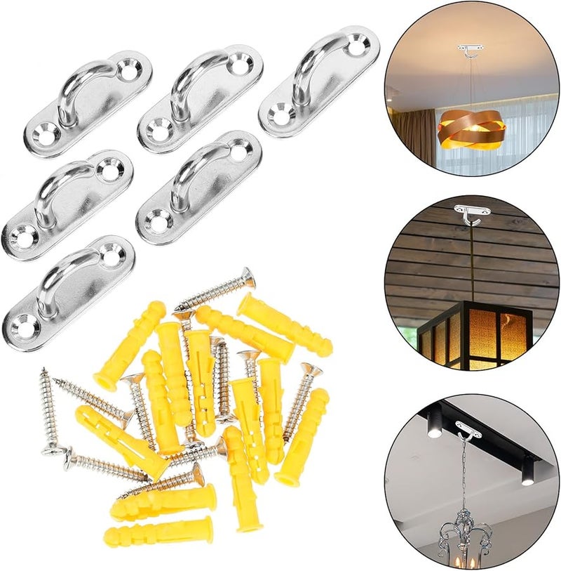 6Pcs Stainless Steel Heavy Duty Ceiling Hooks For Hanging Plants Hammocks - Image 4