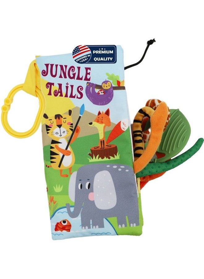 Bebe Mondo - Soft Baby Book Crinkle Cloth Books Jungle Toy, Soft Activity Baby Books Early Education Toys For Babies Infants Toddler Baby Boy Girl Baby Toys,Animal Tails Toy Gifts Baby Books 06 12 Months &Up - Image 1