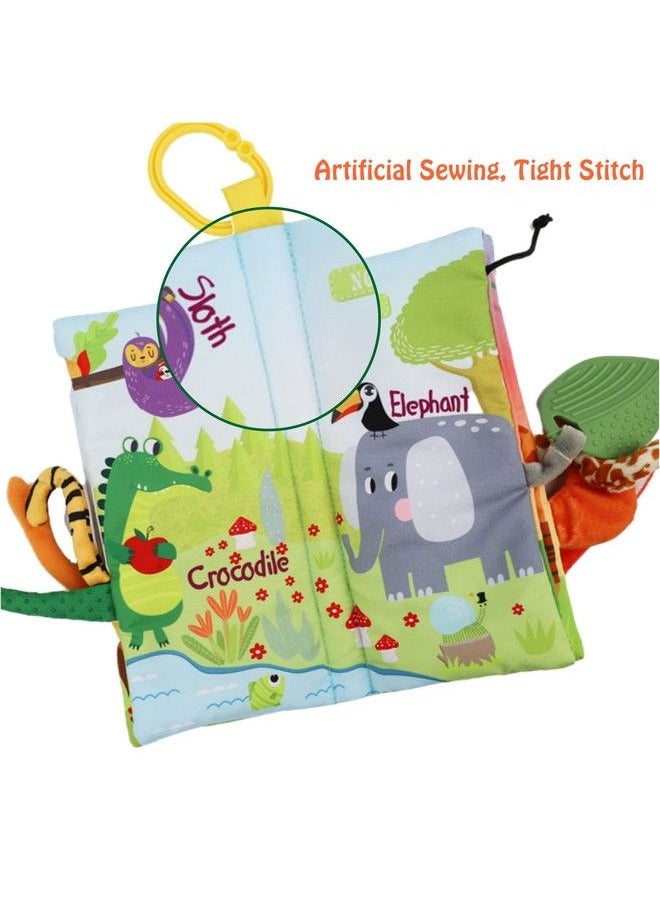 Bebe Mondo - Soft Baby Book Crinkle Cloth Books Jungle Toy, Soft Activity Baby Books Early Education Toys For Babies Infants Toddler Baby Boy Girl Baby Toys,Animal Tails Toy Gifts Baby Books 06 12 Months &Up - Image 1
