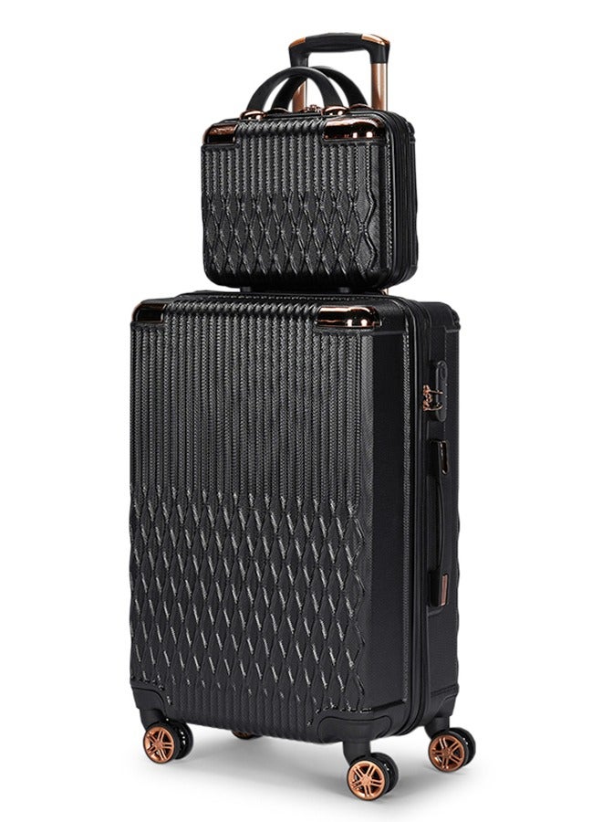 ليمرا طقم شنط سفر مكون من 5 حقائب أمتعة بـ 4 عجلات بتصميم حديث أسود - Image 2