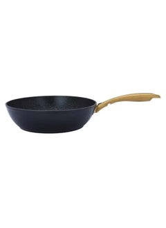 RUOQI Rocky deep frying pan, black granite, with a golden handle, 28 cm  - Image 2